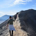 Walking on the edge of Bromo crater