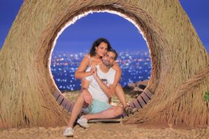 Pine forest photo sunset in Yogyakarta