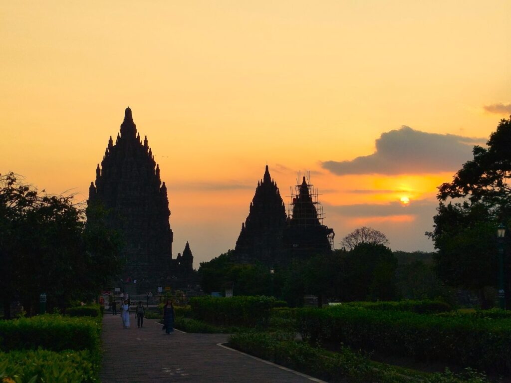 Prambanan sunset in Yogyakarta
