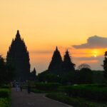 Prambanan sunset in Yogyakarta
