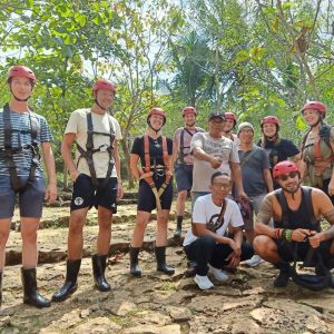 Preparing to enter Jomblang cave